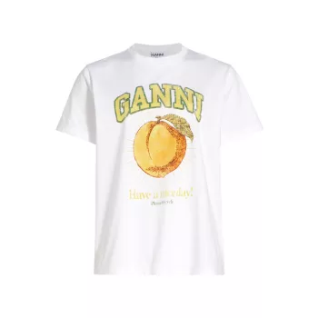 Хлопковая футболка с рисунком GANNI