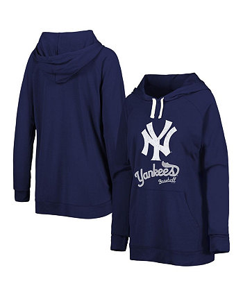 Женская темно-синяя худи с капюшоном New York Yankees Pre-Game Raglan Touch