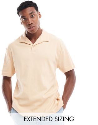 Мужская футболка-поло ASOS DESIGN из рифленого материала ASOS DESIGN