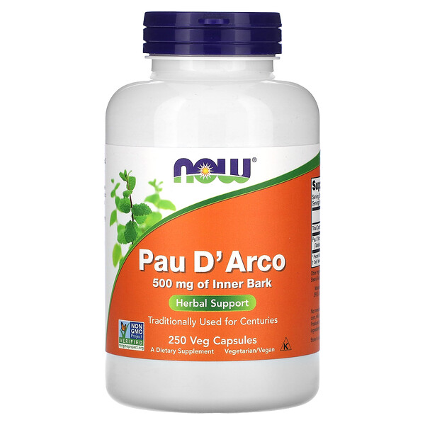 Pau D'Arco, 500 мг, 250 растительных капсул NOW Foods