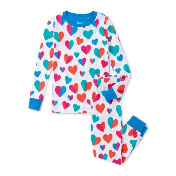 Пижамный комплект с разделенными сердечками для маленьких девочек и девочек Hatley