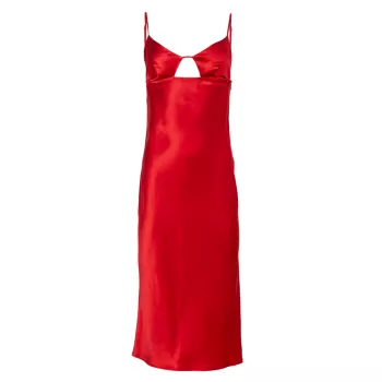 Атласное платье-комбинация миди с замочной скважиной Fleur du mal