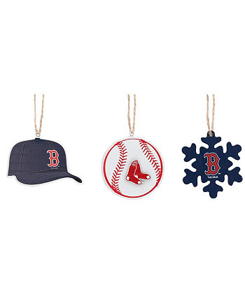 Набор из трех кепок Boston Red Sox, бейсболки и украшений в виде снежинок Memory Company
