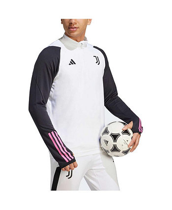 Мужская белая футболка Juventus 2023/24 для тренинга с молнией на четверть AEROREADY Adidas