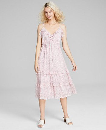 Женское платье миди без рукавов с многоярусными рюшами, созданное для Macy's And Now This