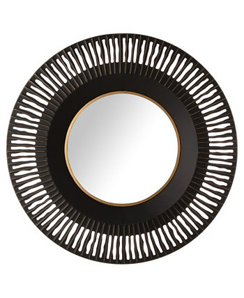 35-дюймовый винтажный промышленный металлический круглый настенный зеркальный декор Glitzhome