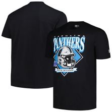 Men's New Era  Black Carolina Panthers Big & Tall Helmet T-Shirt New Era