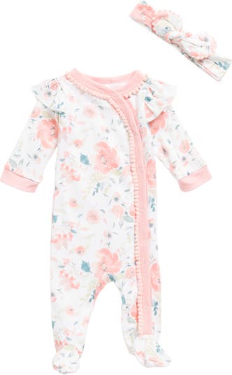 Floral Coverall & Headband Set Modern Baby