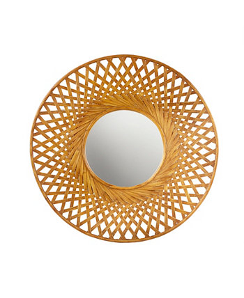 Круглое настенное зеркало Reed из бамбука, 26,5 x 1,5 дюйма Madison Park