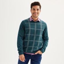 Men's Apt. 9® Merino Wool Plaid Crewneck Sweater Apt. 9