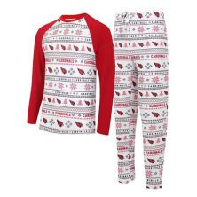 Men's Concepts Sport White/Cardinal Arizona Cardinals Tinsel Raglan Long Sleeve T-Shirt & Pants Sleep Set Unbranded