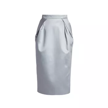 Атласная юбка-миди со складками спереди Maison Margiela