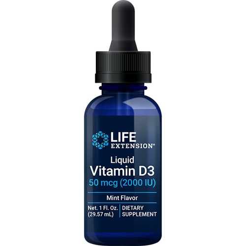 Life Extension Жидкий витамин D3 с мятой — 2000 МЕ — 1 жидкая унция Life Extension