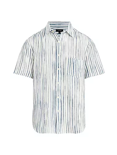 Scott Striped Cotton Short-Sleeve Shirt Joe's Jeans