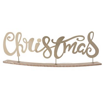 Haven Living Gold Metal Christmas Tabletop Sign Haven Living