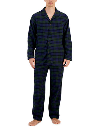 Мужской фланелевой пижамный комплект в клетку из топа и брюк, созданный для Macy's Club Room
