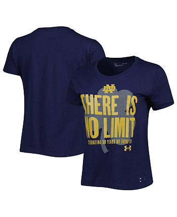 Женская темно-синяя потертая футболка Notre Dame Fighting Irish Title IX No Limit Under Armour