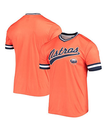 Мужской оранжевый, темно-синий цветной джерси Houston Astros Cooperstown Collection с v-образным вырезом Team Color Stitches