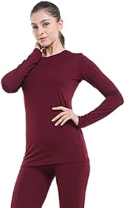 Subuteay Womens Thermal Tops Turtleneck Crew Neck Fleece Lined Shirt Long Sleeve Base Layer Undershirt Subuteay