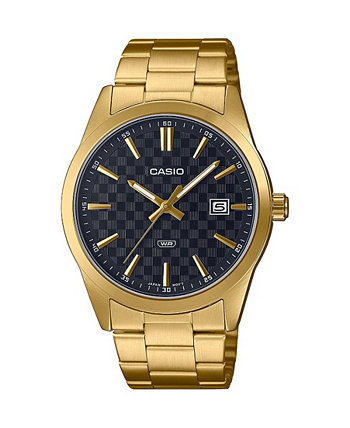 Мужские часы с тремя стрелками из нержавеющей стали золотистого цвета, 41 мм, MTPVD03G-1A Casio