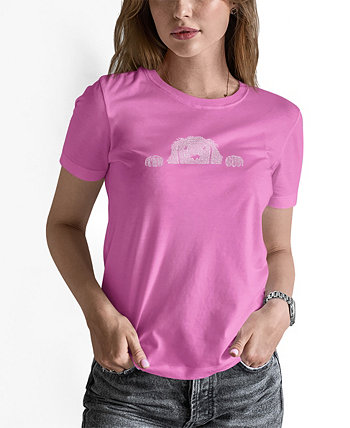 Женская футболка с надписью «Peeking Dog» LA Pop Art