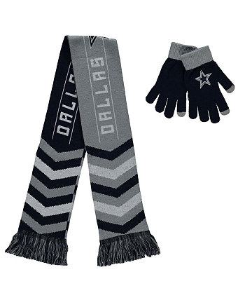 Мужской и женский темно-синий комбинированный комплект из перчаток и шарфа Dallas Cowboys FOCO