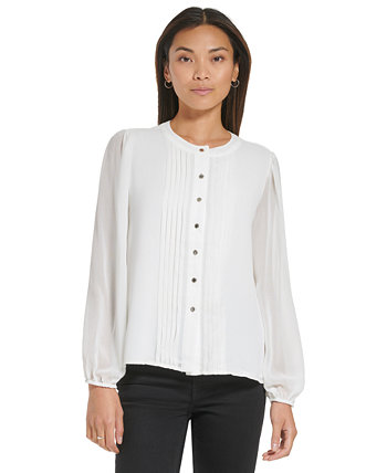 Женская блуза на пуговицах со складками спереди Calvin Klein