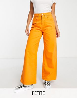 DTT Petite high waist wide leg jeans in orange  Don't Think Twice Petite