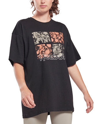 Женская хлопковая футболка с графическим принтом Reebok