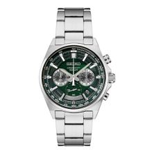 Seiko Essentials Men's Stainless Steel Green Dial Chronograph Watch - SSB405 Seiko