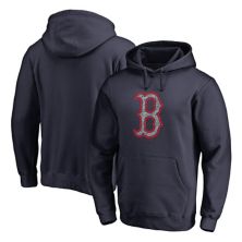 Мужской темно-синий пуловер с капюшоном с логотипом Fanatics Boston Red Sox Fanatics