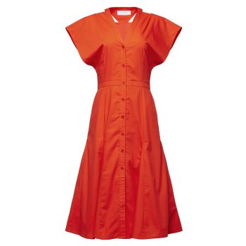 Doriane Cotton A-Line Midi-Dress EQUIPMENT
