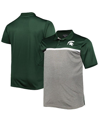 Мужская зелено-серая рубашка-поло Michigan State Spartans Big and Tall Profile