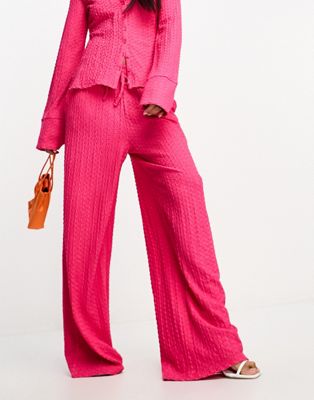 Фактурные брюки French Connection розового цвета фуксии — часть комплекта French Connection