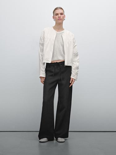 Linen suit trousers with frayed detail Massimo Dutti