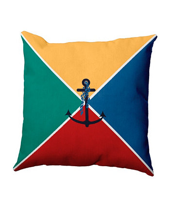 Якорь флаг 16 дюймов желтая декоративная морская подушка E by Design
