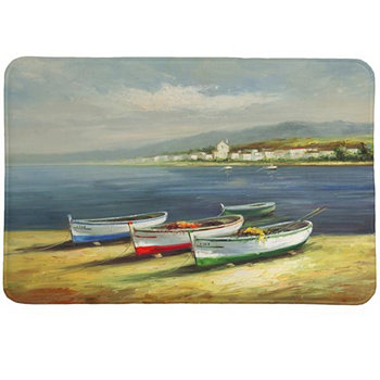 Лодки на пляже коврик из пены с эффектом памяти Laural Home