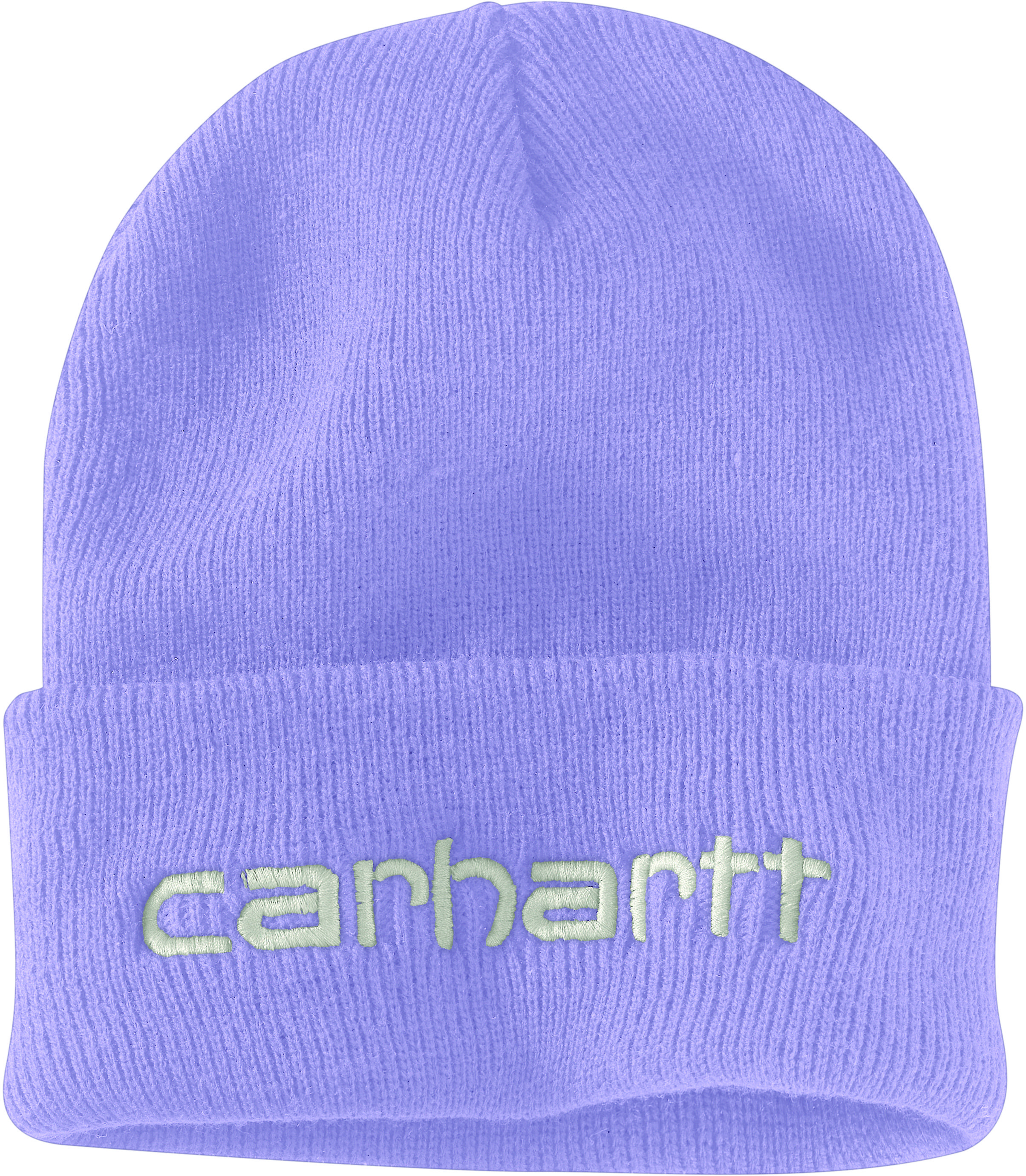 Вязаная утепленная шапка с логотипом и манжетами Carhartt