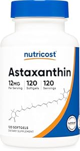 Nutricost Astaxanthin 12mg, 30 Softgels (Мягкие капсулы) - Non-GMO and Gluten Free Nutricost