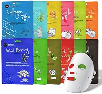 Celavi Essence Facial Sheet Face Mask Variety Set Classic Authentic Korean Moisturizing Skincare (12-Packs) Celavi Cosmetics