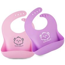 KeaBabies Baby Silicone Bibs, Waterproof, Easy Wipe Baby Bib, Baby Feeding Bibs with Large Food Catcher Pocket For Girls KeaBabies