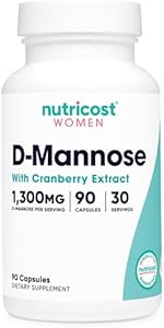 Nutricost D-Mannose with Cranberry Extract for Women 1300mg 90 Capsules Nutricost