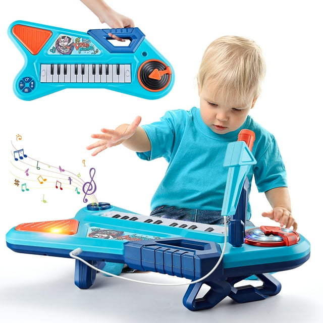 Baby Piano Toy for 1 2 3 Years Old,Toddler Musical Keyboard with Microphone,Kids Drum Play Instrument for 12-18 Months Boys Girls,Beginners Development Gift Music Toy Tepear