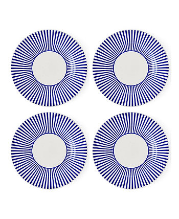 Blue Italian Steccato Salad Plates, Set of 4 Spode