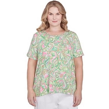 Plus Size Alfred Dunner Abstract Scroll Crewneck Top Alfred Dunner