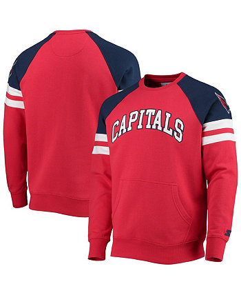 Мужская красно-темно-синяя толстовка с пуловером реглан Washington Capitals Game Time Starter