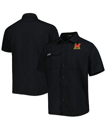 Мужская черная рубашка Maryland Terrapins Motivate на пуговицах Under Armour