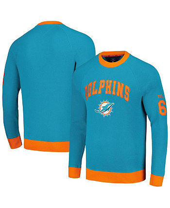 Мужской пуловер тройного цвета цвета морской волны, оранжевый Miami Dolphins Reese Raglan Tommy Hilfiger