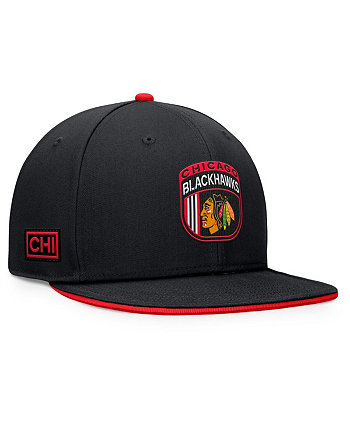 Кепка Chicago Blackhawks 2024 NHL Draft, чёрная, с регулируемым размером Fanatics