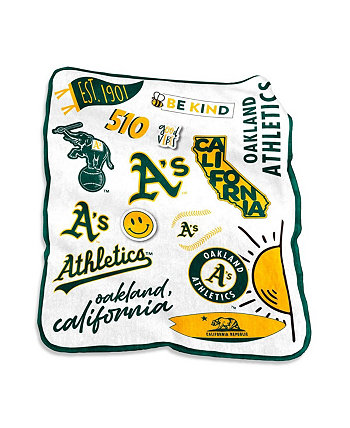 Плюшевое одеяло Oakland Athletics размером 50 x 60 дюймов Native Raschel Logo Brand